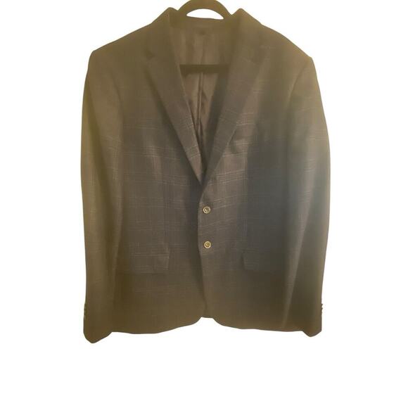 Jos A Bank 1905 Brrr Comfort Tailored Wool Blazer Navy Windowpane Men’s 44L - Picture 3 of 16